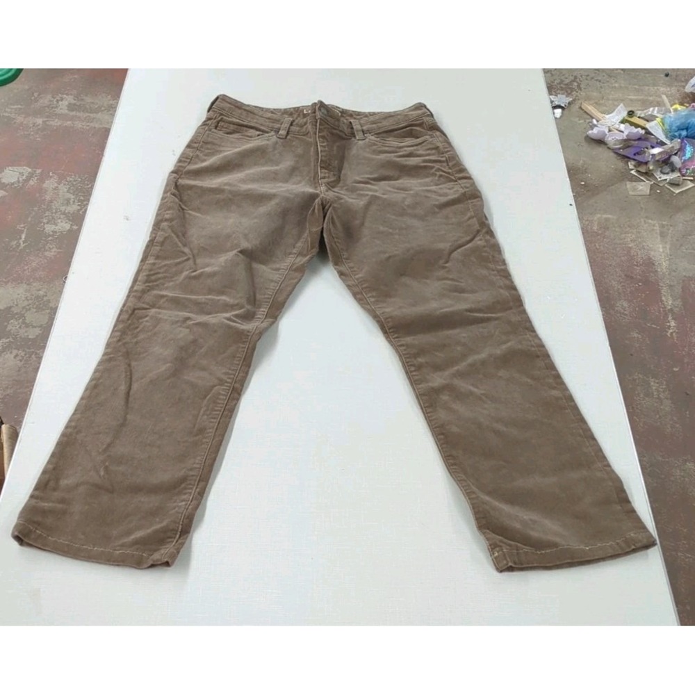 Lands' End Corduroy Pants Women's Size 14 Mid Rise Straight Light Brown